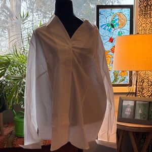 Coldwater Creek White Men’s Dress Shirt - Long Sleeve V-Placket